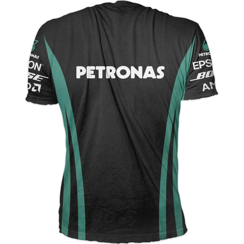 CAMISETA F1 RACING POLYESTER TRANSPIRABLE PETRONAS HAMILTON NEGRO Y VERDE POLYESTER 2XL (ASIA)