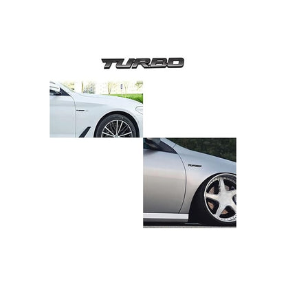 EMBLEMA TURBO METAL 3D ADHESIVO VEHÍCULO INSIGNIA LUJO CARRO