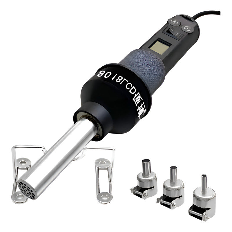 PISTOLA CALOR DIGITAL LCD 110V ESTACIÓN SOLDADURA AJUSTABLE GRIS OSCURO 110V