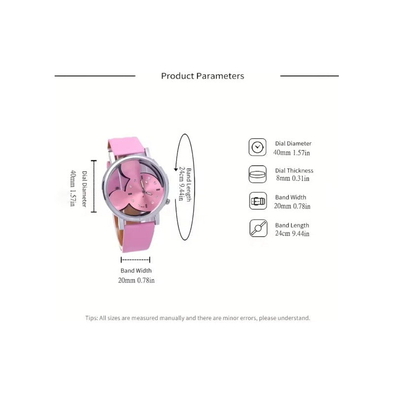 RELOJ NIÑA MUJER ROSA DISEÑO MINNIE REGALO ROSA PLATEADO ROSA