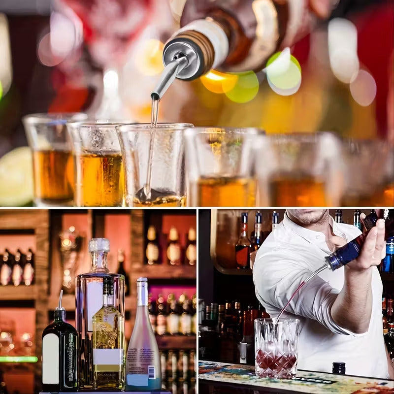 2X BOQUILLA VERTEDOR BOTELLA ACERO INOXIDABLE BAR RESTAURANT PLATEADO