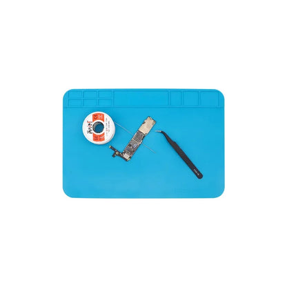 TAPETE ANTIESTATICO REPARACIÓN CELULAR COMPUTADOR ELECTRONIC AZUL CLARO