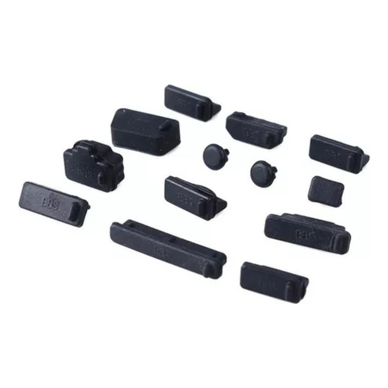 16 UND TAPÓN ANTIPOLVO PORTÁTIL PC USB HDMI VGA TIPO C NEGRO NEGRO