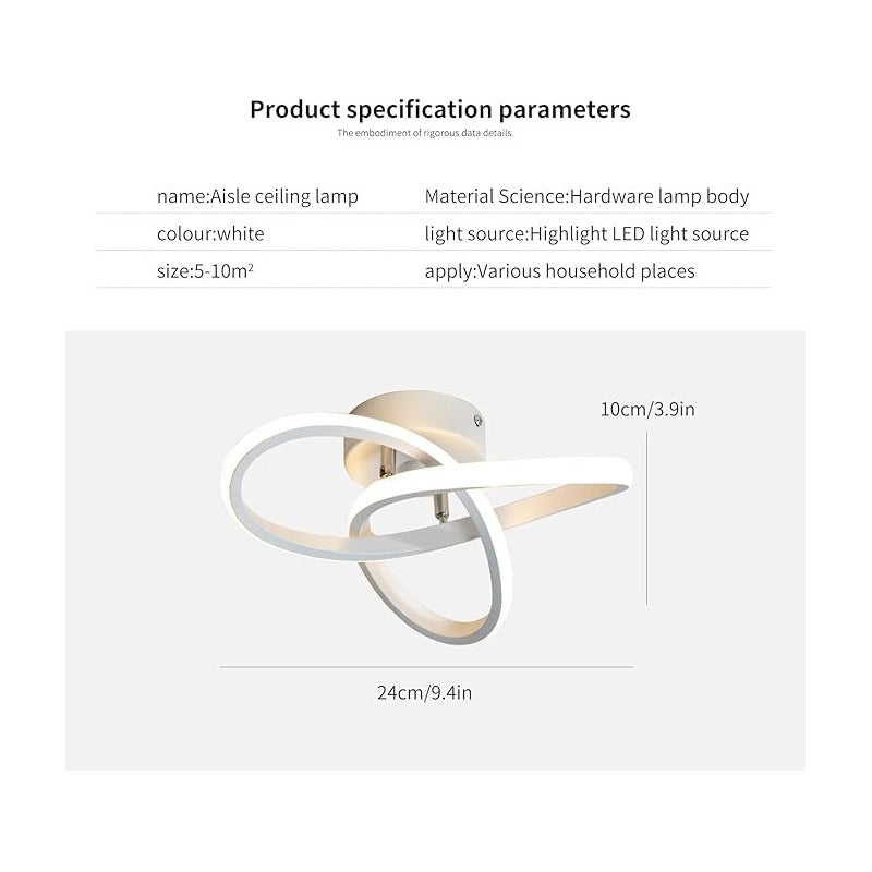 LAMPARA TECHO LUZ LED TIPO TREBOL 25W MARCO BLANCO SALA 110/220V BLANCO