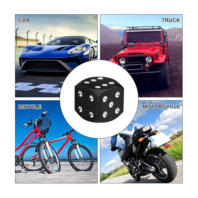 JUEGO TAPA VÁLVULA AIRE NEUMÁTICO LLANTA DADOS ALUMINIO