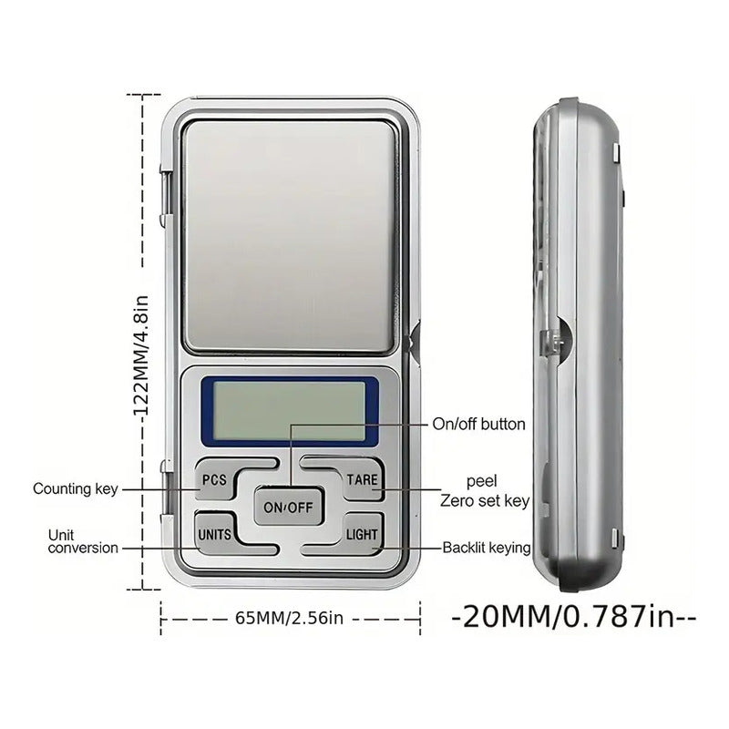 BÁSCULA DIGITAL ALTA PRECISIÓN 0.01G-500G JOYERÍA CRAFTING