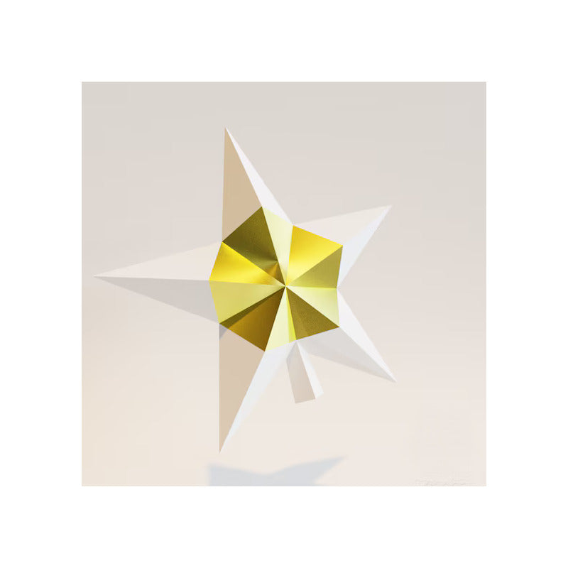 ESTRELLA ARBOL NAVIDAD PAPERCRAFT TOPPER ADORNO ECO PDF DIY AMARILLO