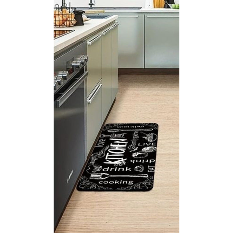 TAPETE COCINA CAFETERIA RESTAURANTE KITCHEN 60X40CM 1.2 M 40 CM MODERNO NEGRO