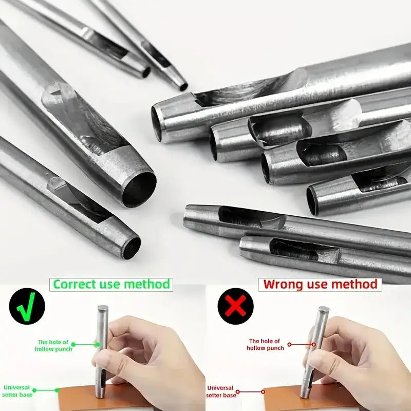 6X PUNZONES TROQUELES SACABOCADOS CUERO MARROQUINERÍA 10 CM