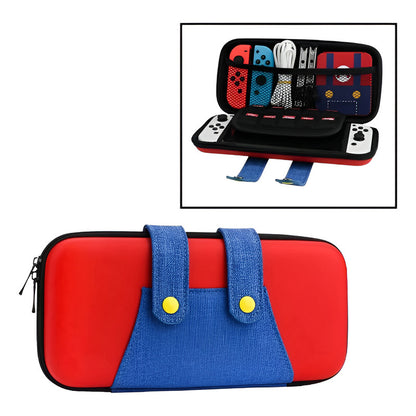 ESTUCHE RIGIDO NINTENDO DISEÑO MARIO SWITCH 24X13X4 CMS ROJO Y AZUL