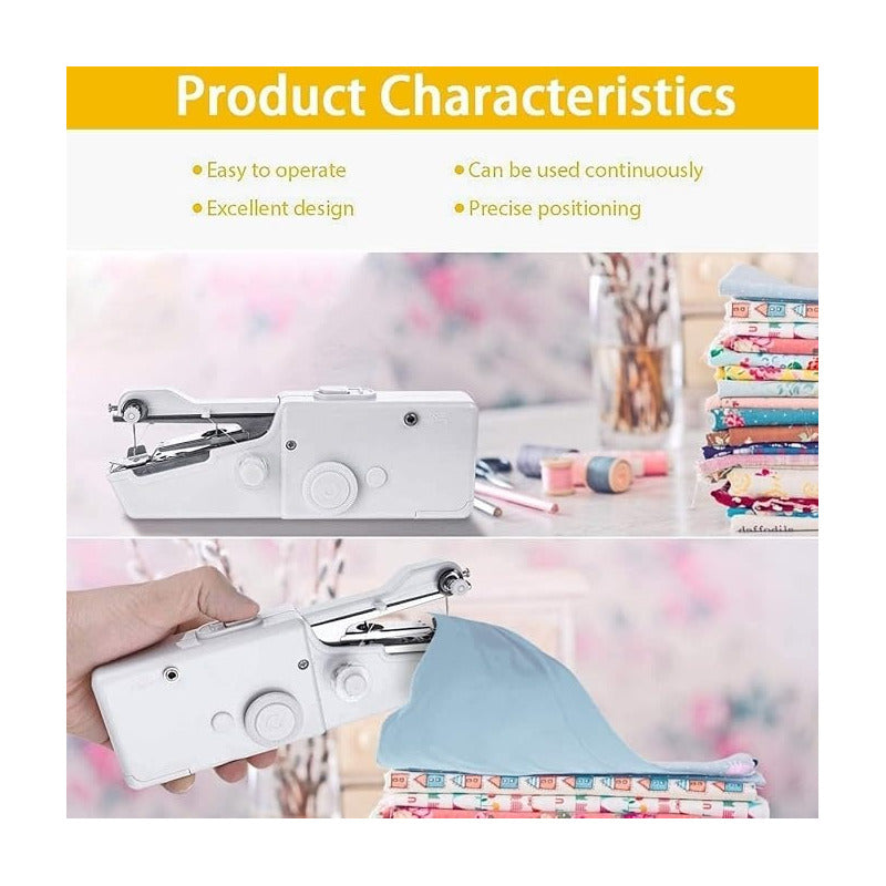 MÁQUINA COSER PORTATIL COMPACTA BATERÍA AAA SASTRERÍA BLANCO 6V