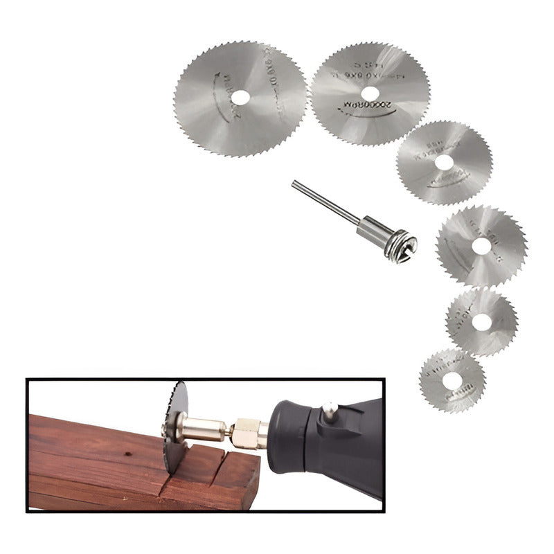 KIT 6 CUCHILLAS SIERRA CIRCULAR TALADRO MOTOTOOL AMOLADORA PLATEADO