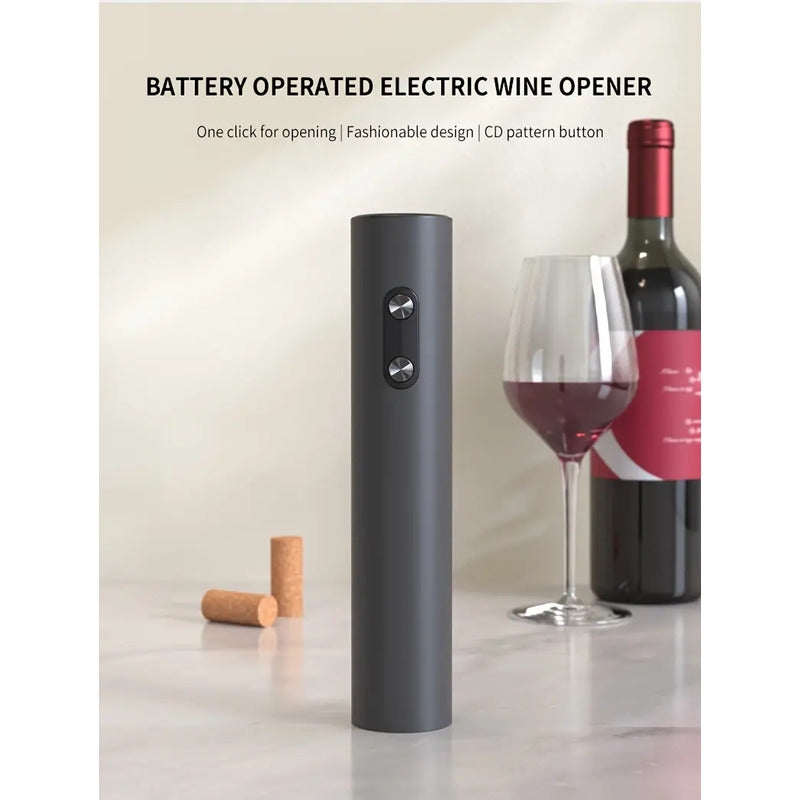 SACACORCHOS ELÉCTRICO AUTOMÁTICO VINO ABREBOTELLAS NEGRO