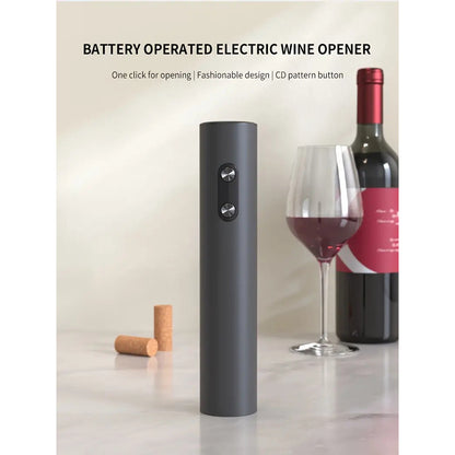 SACACORCHOS ELÉCTRICO AUTOMÁTICO VINO ABREBOTELLAS NEGRO