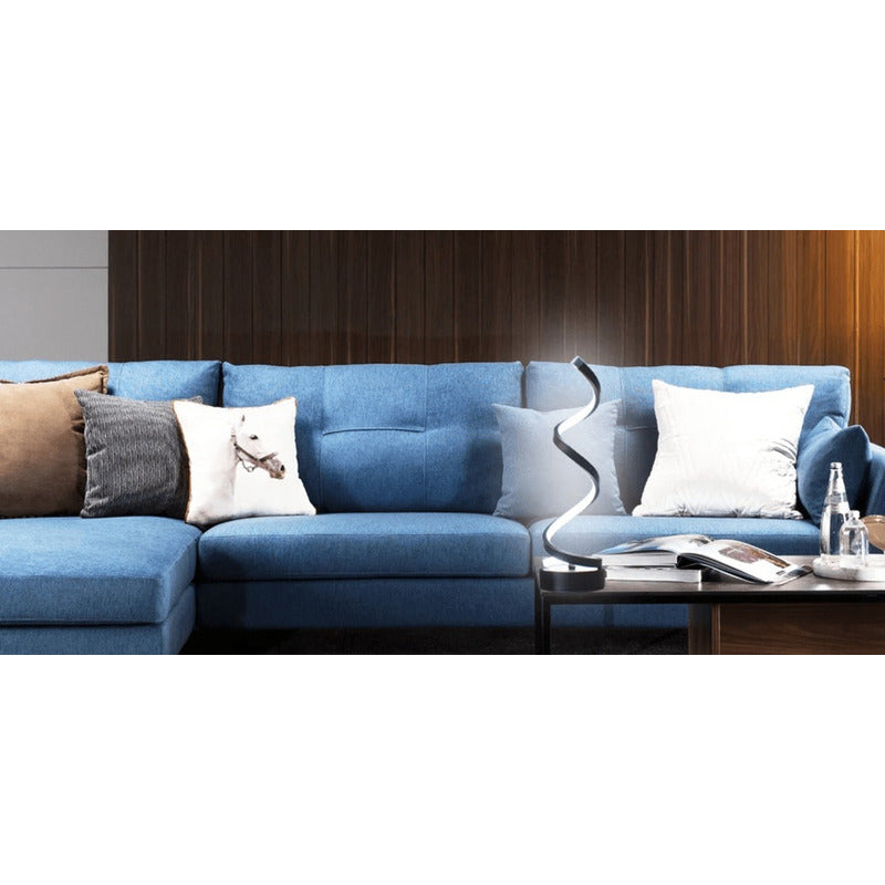 LAMPARA USB ESPIRAL ESCRITORIO MESA NOCHE ESTUDIO MODERNA NEGRO BLANCO 5V