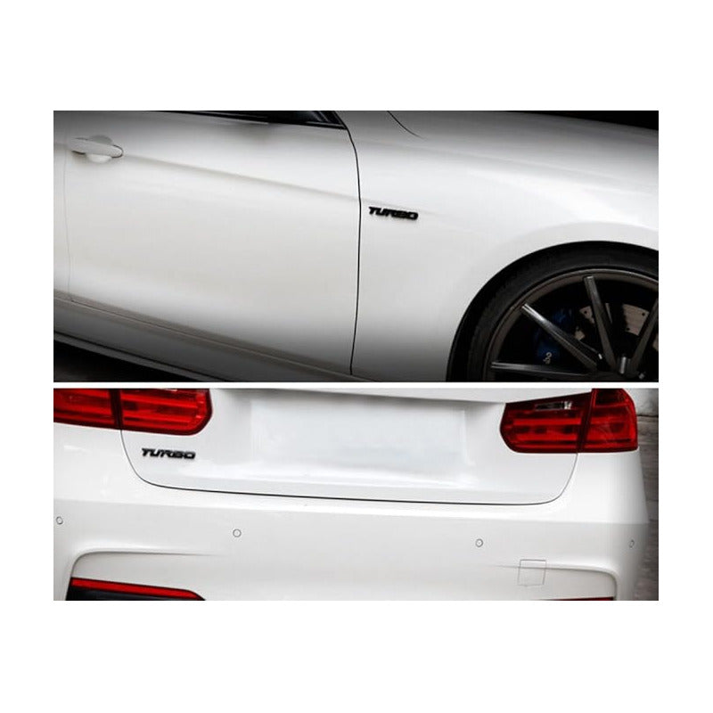 EMBLEMA TURBO METAL 3D ADHESIVO VEHÍCULO INSIGNIA LUJO CARRO
