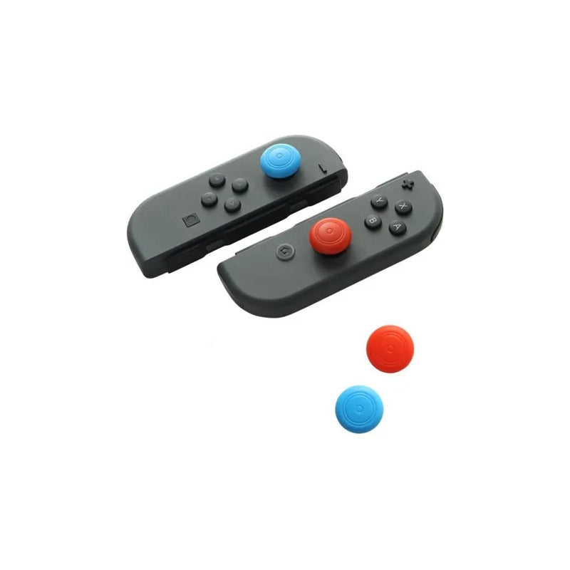 2X PROTECTOR SILICONA JOYSTICK MANDO CONTROL J-CON AZUL ROJO AZUL/ROJO