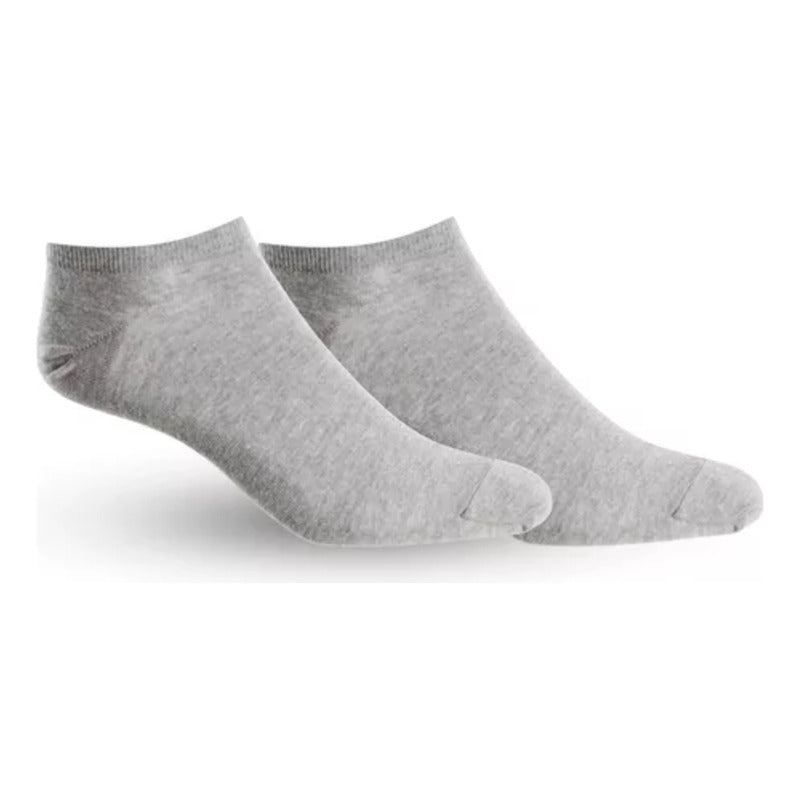 2X PARES MEDIAS TOBILLERAS GRISES CALCETINES GRIS LISO 36-41