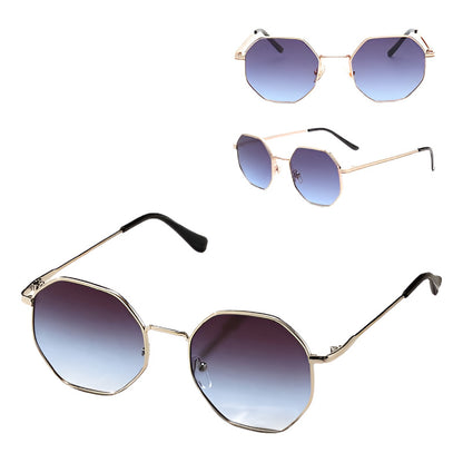 GAFAS SOL POLICARBONATO POLARIZADO REDONDAS FASHION ESTILO REDONDO VIOLETA AZUL DORADO OSCURO DORADO OSCURO