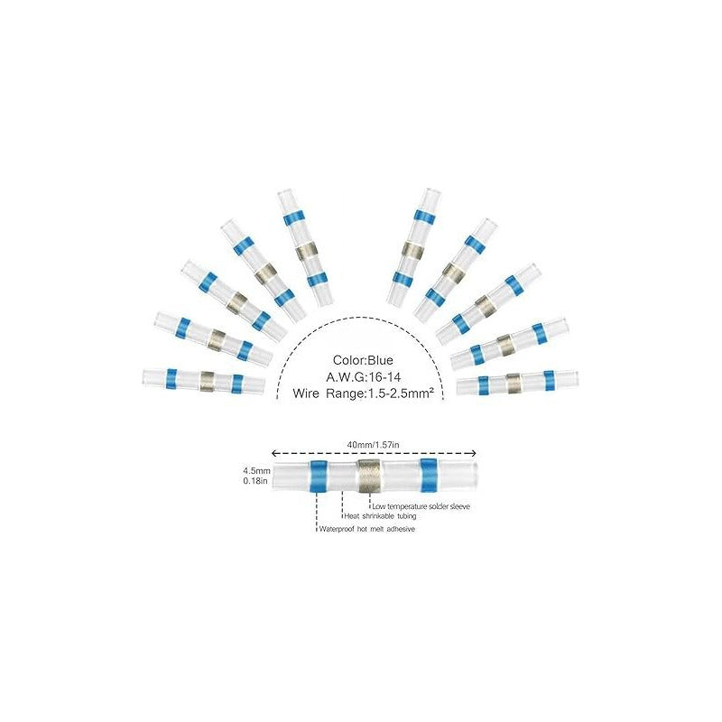 10X CONECTOR TERMOENCOGIBLE TERMORETRACTIL 4.5 X 5.3 X 40 MM
