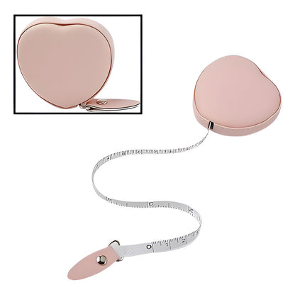 METRO CORPORAL PORTATIL BOLSO CORAZÓN CUERO ROSADO NEGRO