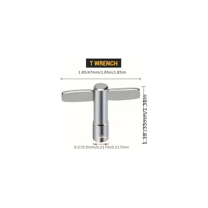 LLAVE AFINACIÓN UNIVERSAL BATERÍA ACÚSTICA REDOBLANTE CAJA PLATEADO