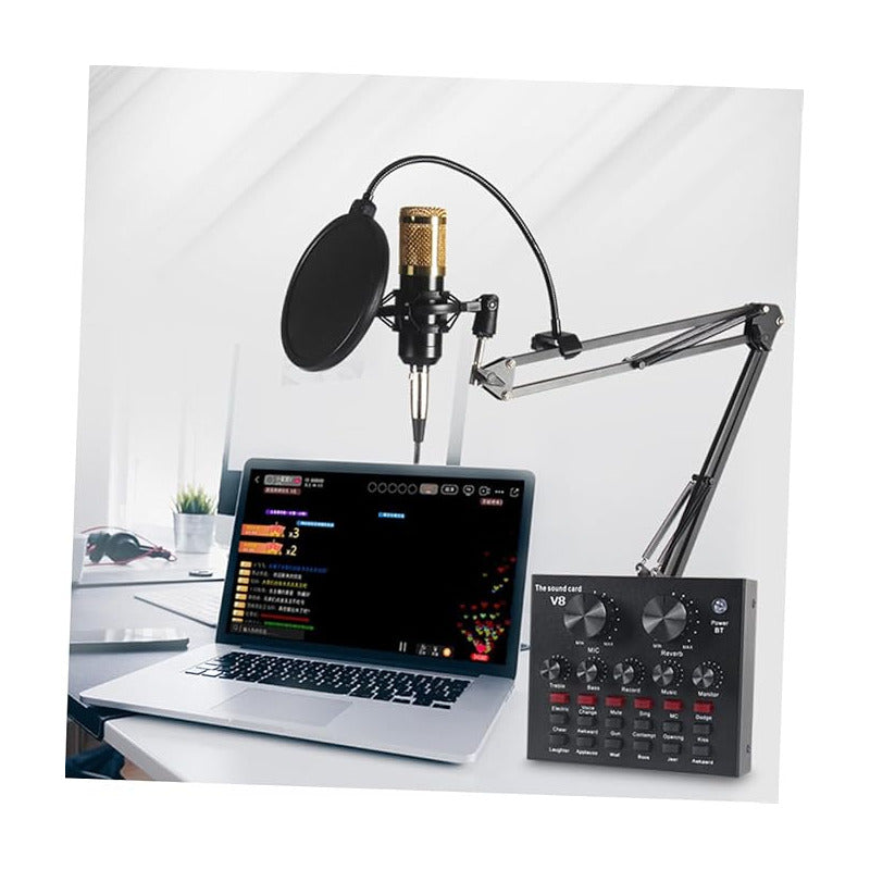 MIXER MEZCLADOR SONIDO USB V8 BM800 PODCAST LIVE VIDEO 5