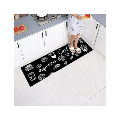 TAPETE COCINA CAFETERIA RESTAURANTE ESPRESSO COFFEE 120X40CM 1.2 M 40 CM MODERNO NEGRO