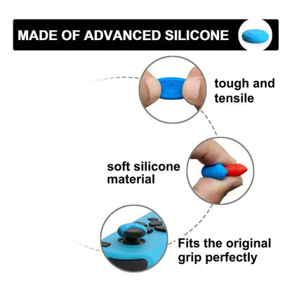 2X PROTECTOR SILICONA JOYSTICK MANDO CONTROL J-CON AZUL ROJO AZUL/ROJO