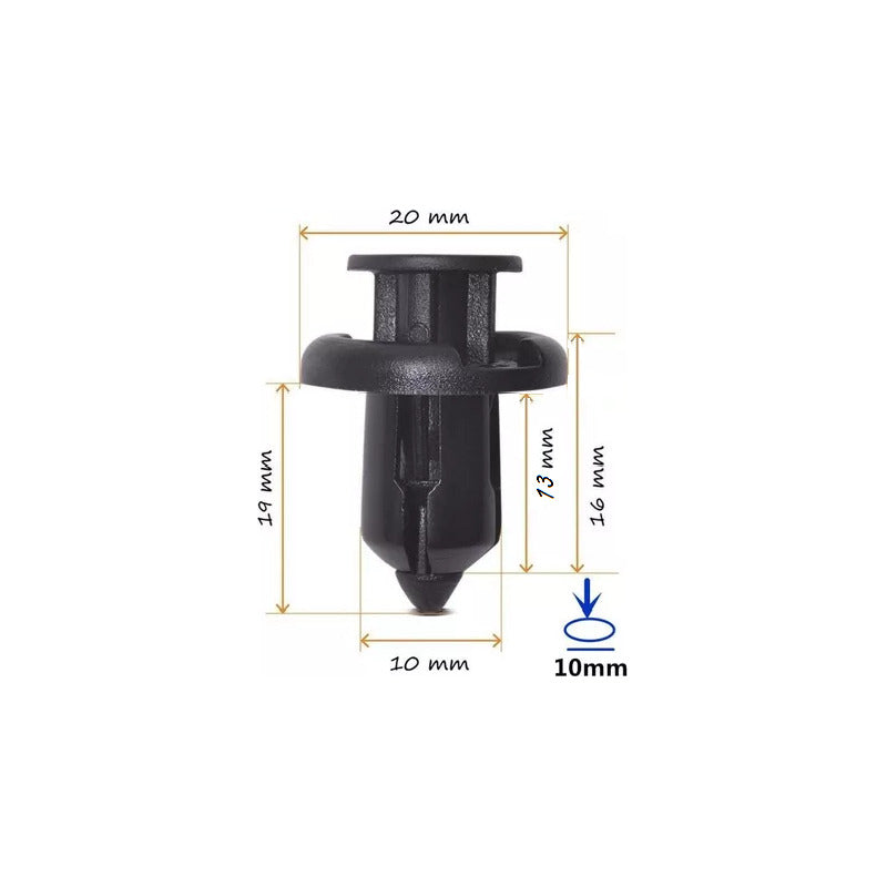 10X PIN CLIP PLÁSTICO AJUSTE 20X13X10MM CARRO TABLERO