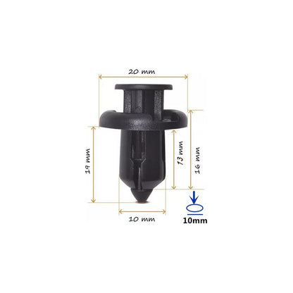 10X PIN CLIP PLÁSTICO AJUSTE 20X13X10MM CARRO TABLERO