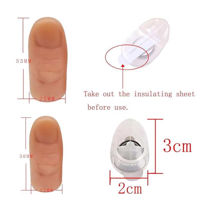 2X DEDOS LUZ LED AZUL MAGIA ILUSIONISMO DISFRAZ FIESTAS