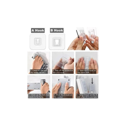 5X GANCHOS ADHESIVOS DOBLE CARA TRANSPARENTE IMPERMEABLE TRANSPARENTE