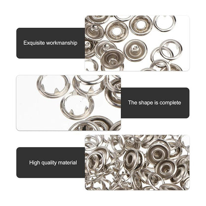 10X BOTONES PRESIÓN METÁLICOS 95MM ROPA JEAN BEBÉ MANUALIDAD PLATEADO BOTONES PRESION METAL