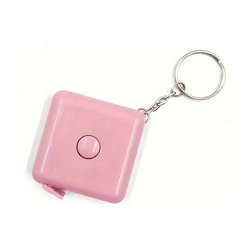 CINTA MÉTRICA CORPORAL RETRÁCTIL ROSA LLAVERO BOLSO CARTERA