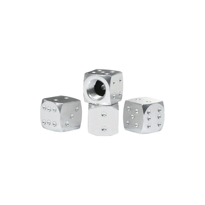 JUEGO TAPA VÁLVULA AIRE NEUMÁTICO LLANTA DADOS ALUMINIO