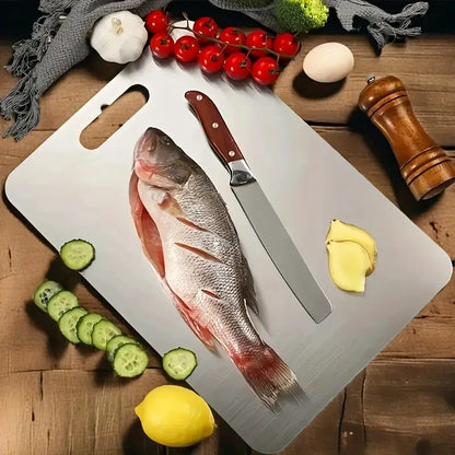 TABLA CORTAR COCINA ACERO INOXIDABLE RESTAURANTE PREMIUM LISA PLATEADO