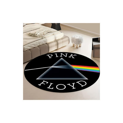 TAPETE ENTRADA CASA BAÑO ALCOBA REDONDO 40X40 CMS PINK FLOYD 40 CM 40 CM PINK FLOYD NEGRO