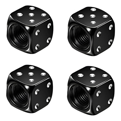 JUEGO TAPA VÁLVULA AIRE NEUMÁTICO LLANTA DADOS ALUMINIO