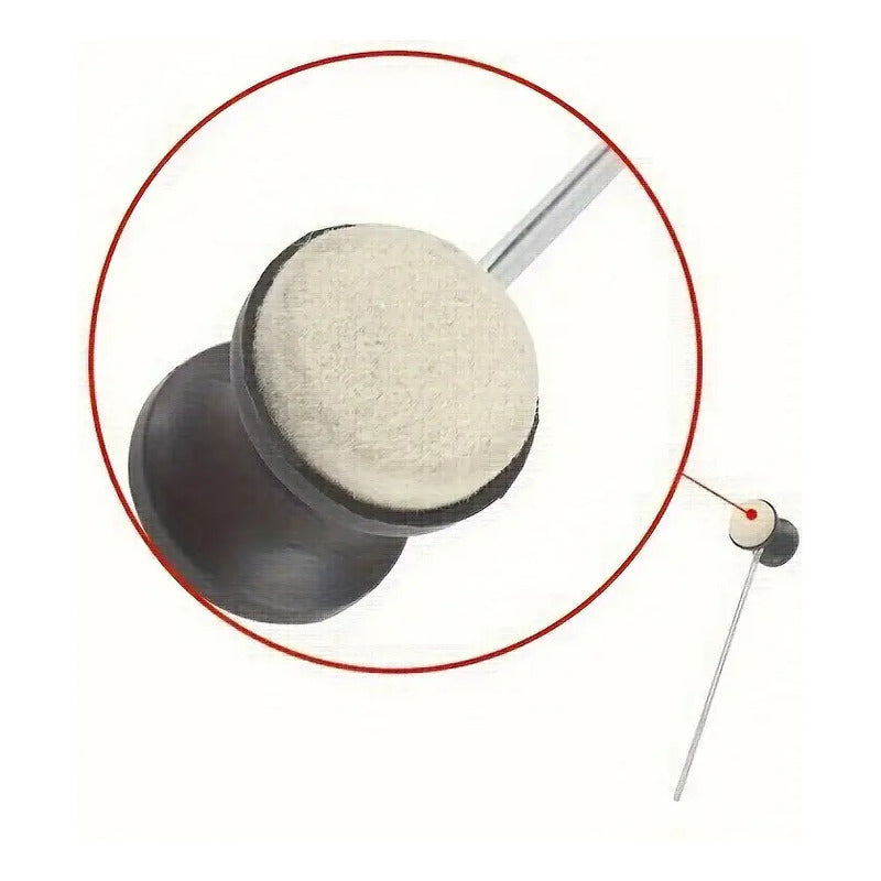 GOLPEADOR BOMBO BATERÍA ACÚSTICA MAZO MARTILLO FIELTRO NEGRO 20 CM