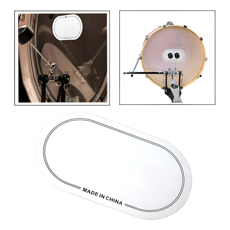 PARCHE DOBLE BOMBO PEDAL BATERÍA ACÚSTICA REDUCTOR SONIDO BLANCO