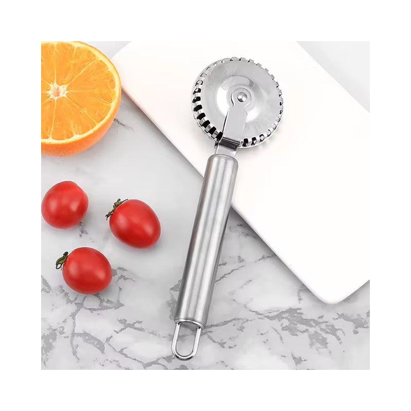 CORTADOR RUEDA PASTELERÍA ACERO INÓXIDABLE PANADERÍA PLATEADO