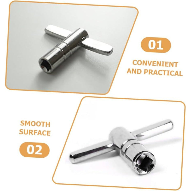 LLAVE AFINACIÓN UNIVERSAL BATERÍA ACÚSTICA REDOBLANTE CAJA PLATEADO