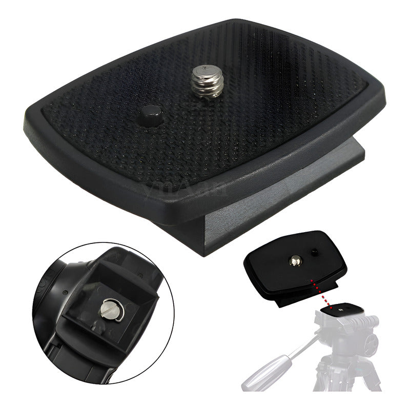 PLACA LIBERACIÓN RÁPIDA TRÍPODE ZAPATA 4.3X4.3CMS 1/4 ROSCA NEGRO