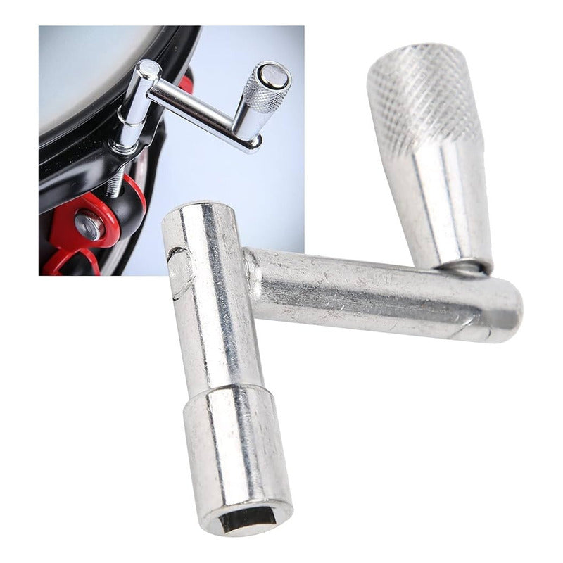 LLAVE AFINACIÓN UNIVERSAL BATERÍA ACÚSTICA REDOBLANTE CAJA PLATEADO
