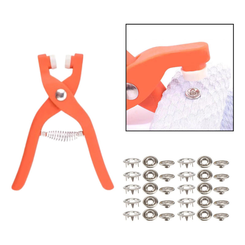 HERRAMIENTA PINZA INSTALACIÓN BOTONES PRESIÓN 95MM +10 BOTON ROJO PINZA BOTONES PRESION