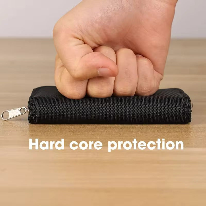 ESTUCHE TARJETAS MEMORIA SD FLASH 22 ESPACIOS BOLSILLOS NEGRO