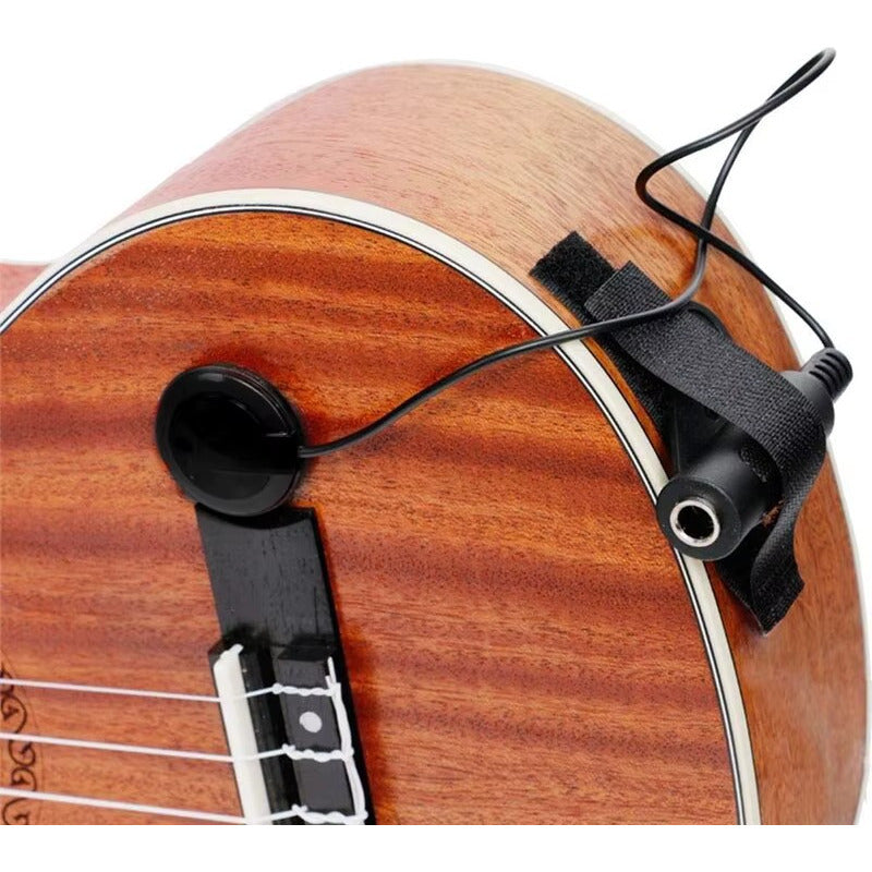 MICRÓFONO CONTACTO PASTILLA AUDIO GUITARRA ACÚSTICA JACK 1/4 NEGRO