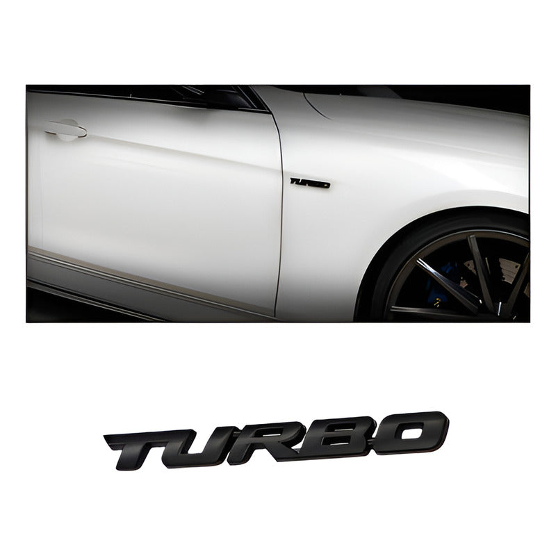 EMBLEMA TURBO METAL 3D ADHESIVO VEHÍCULO INSIGNIA LUJO CARRO