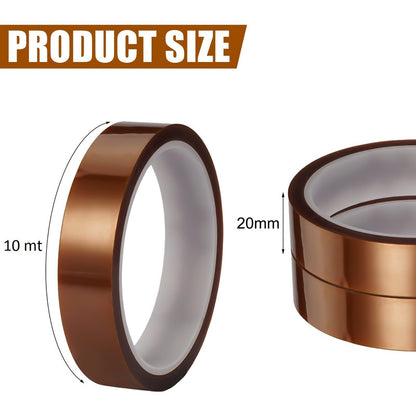 2X CINTA TÉRMICA 20MM 10MTS 50° 260° SUBLIMACIÓN ELECTRÓNICA NARANJA CLARO